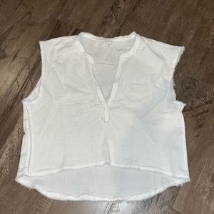 AERI CROPPED 100% COTTON RELAXED FIT TANK SIZE LARGE